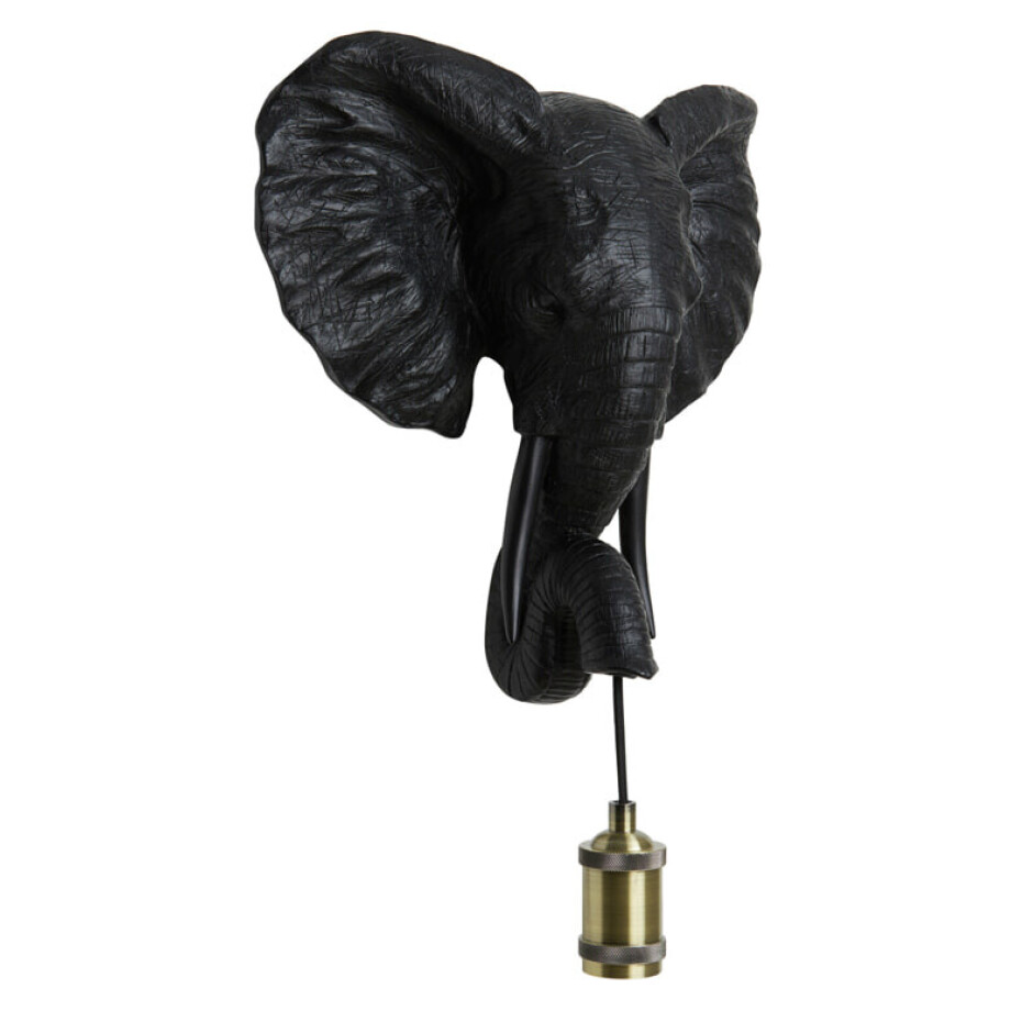 Light & Living Wandlamp 'Elephant' kleur Mat Zwart afbeelding 1