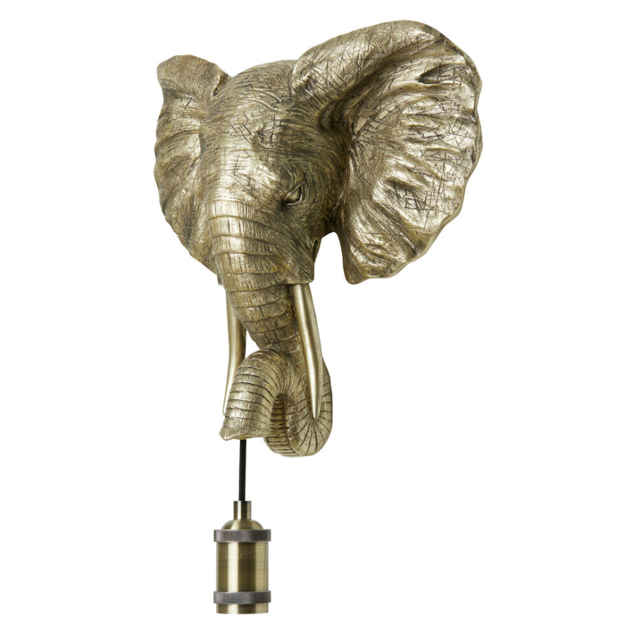 Light & Living Wandlamp 'Elephant' 36cm, kleur Goud afbeelding 1