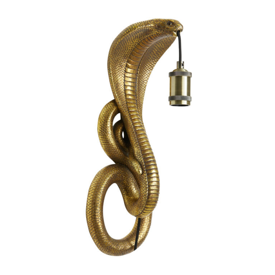 Light & Living Wandlamp 'Snake' 52cm hoog, kleur Antiek Brons afbeelding 1