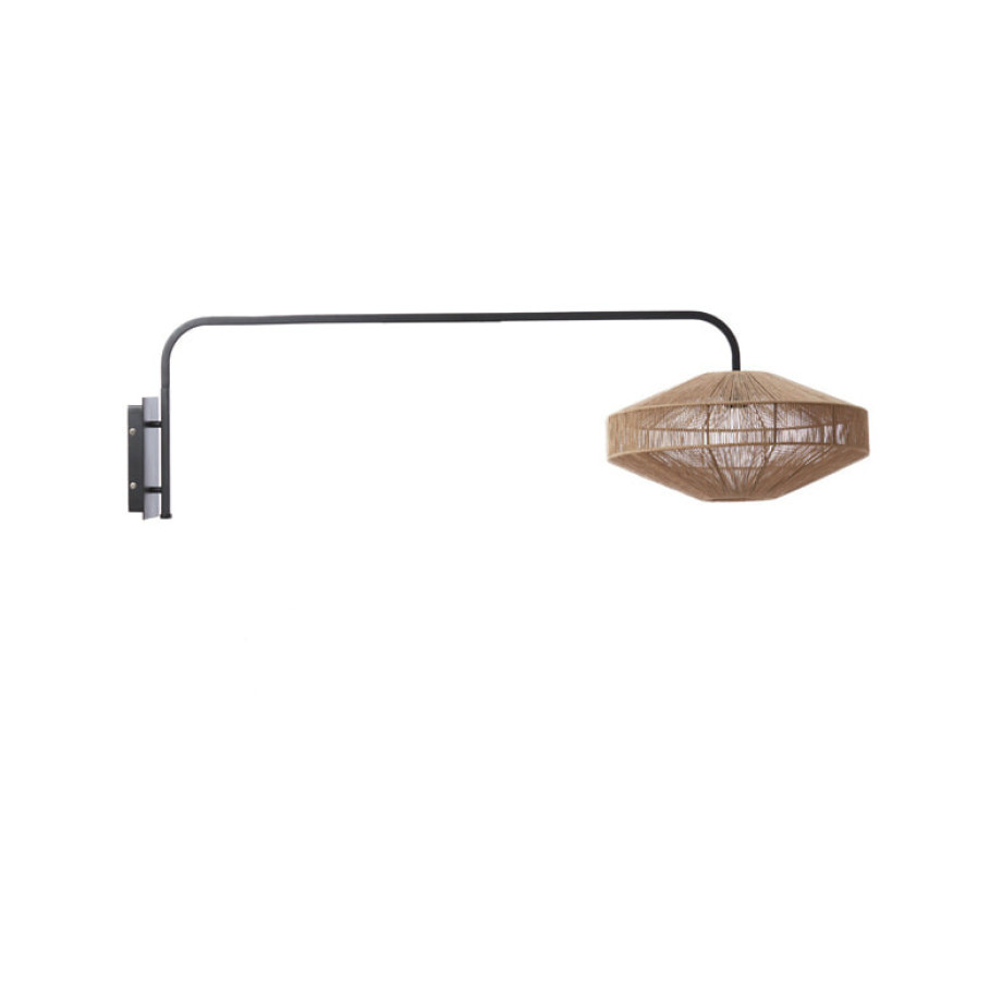 Light & Living Wandlamp 'Lyra' kleur Naturel/Mat Zwart afbeelding 