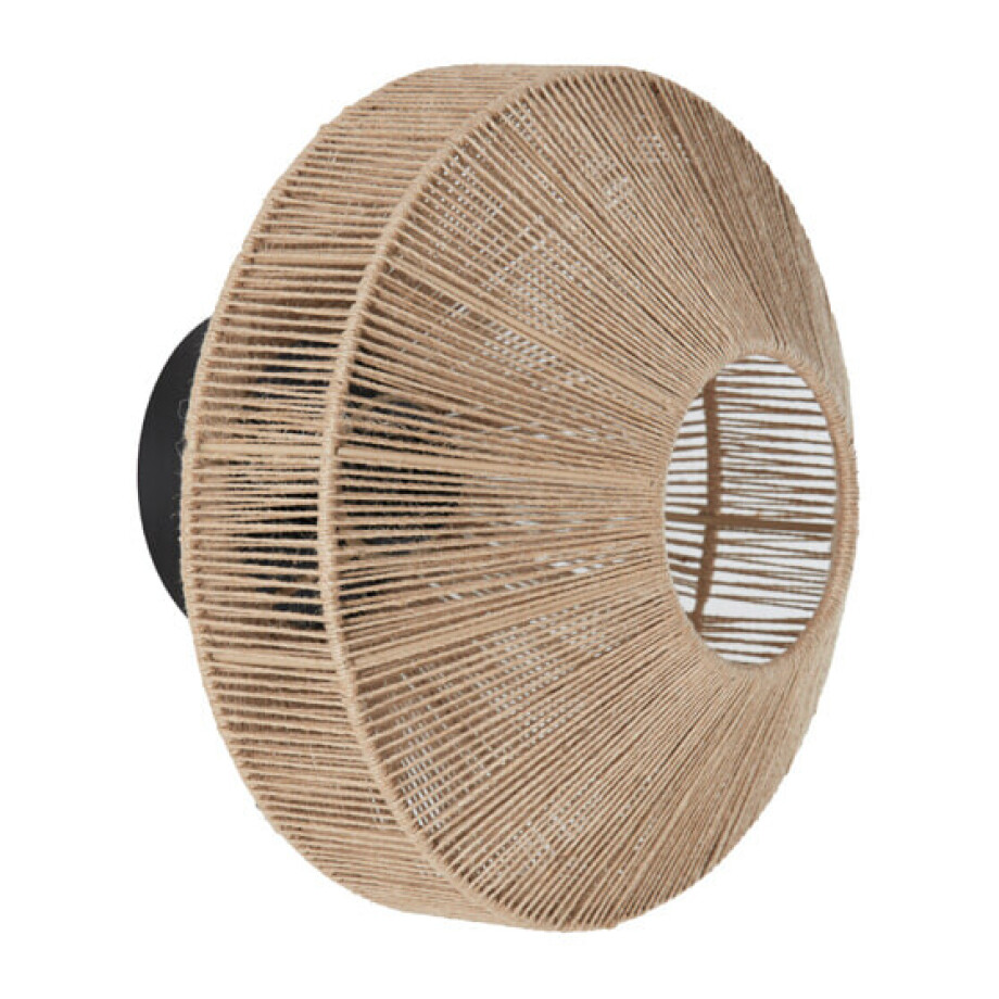 Light & Living Wandlamp 'Lyra' Ø31cm, kleur Naturel/Mat Zwart afbeelding 