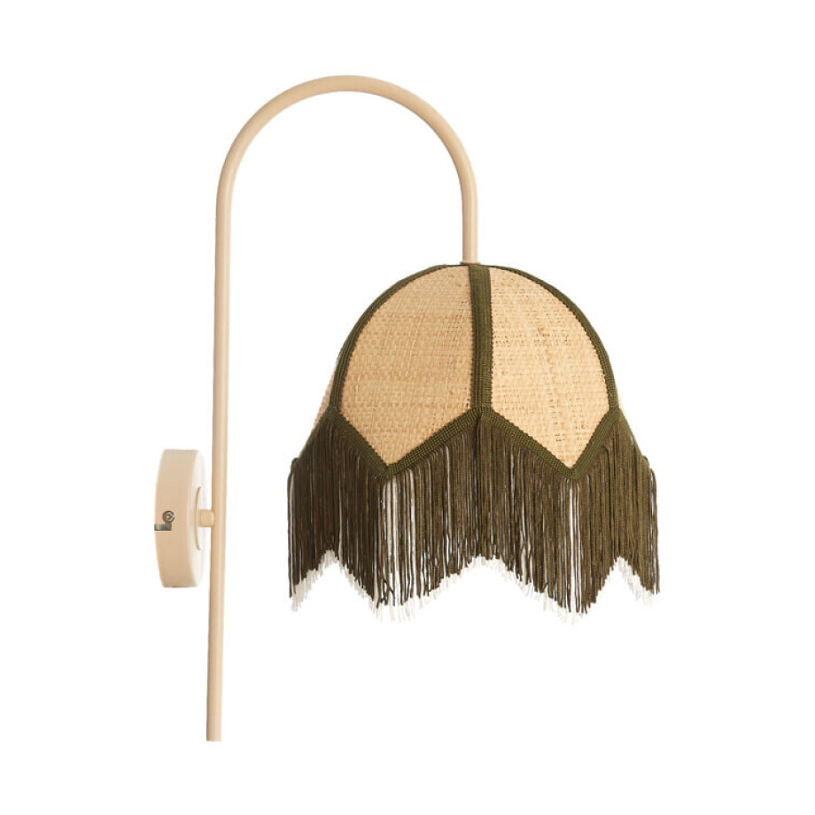 Light & Living Wandlamp 'Sulina' Raffia, kleur Naturel/Groen Light & Living Wandlamp 'Sulina' Raffia, kleur Naturel/Groen afbeelding 1