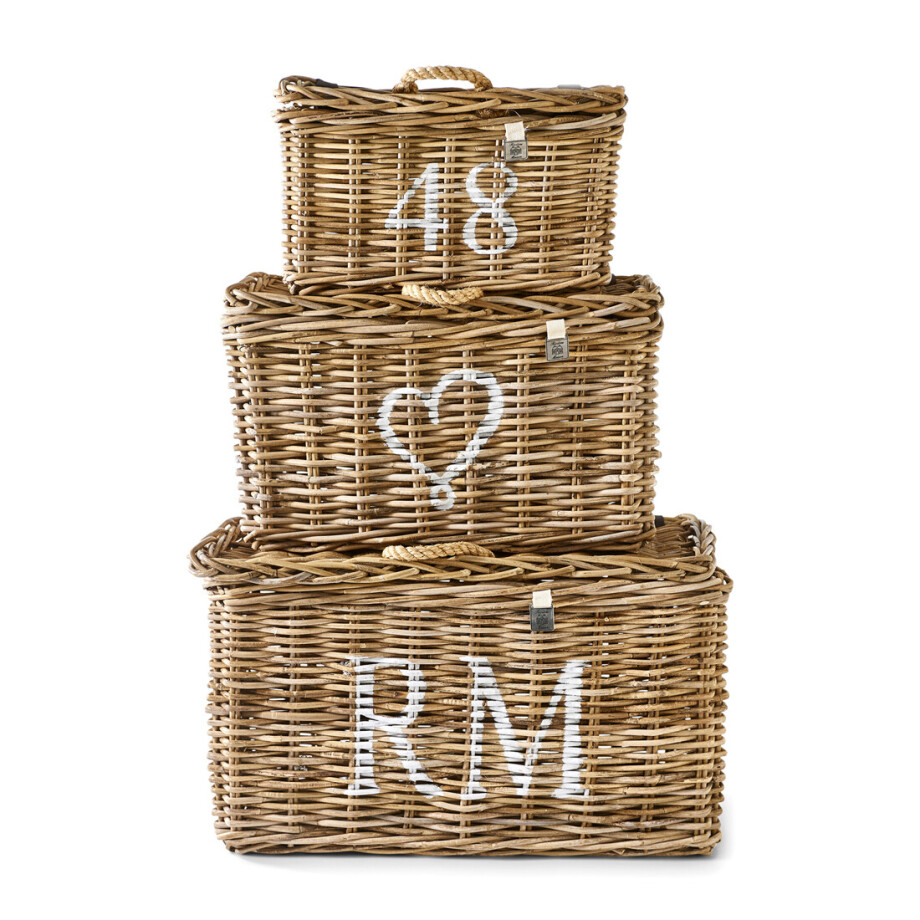 Mand Rustic Rattan Classic, Set van 3 afbeelding 1