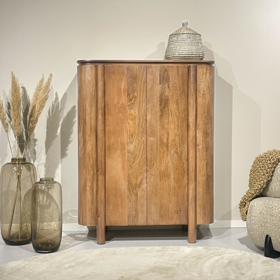 Livingfurn Opbergkast 'Salano' Mangohout, 150 x 115cm, kleur Naturel afbeelding 1