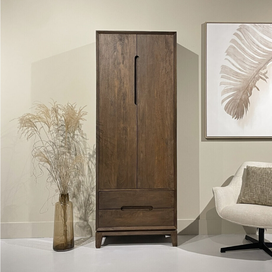 Livingfurn Opbergkast 'Cortez' Mangohout, 200 x 75cm afbeelding 
