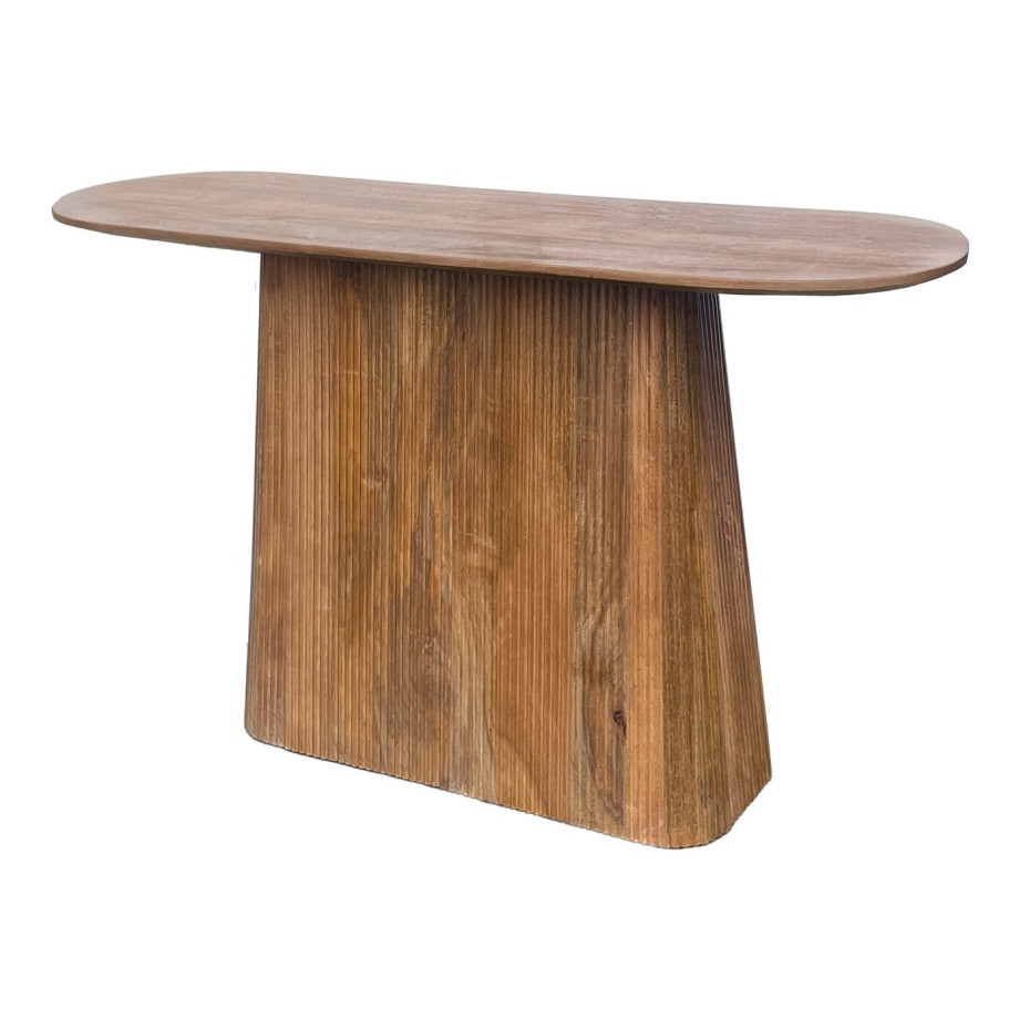 Livingfurn Ovale Sidetable 'Salvator' Mangohout, 140cm, kleur Bruin afbeelding 1