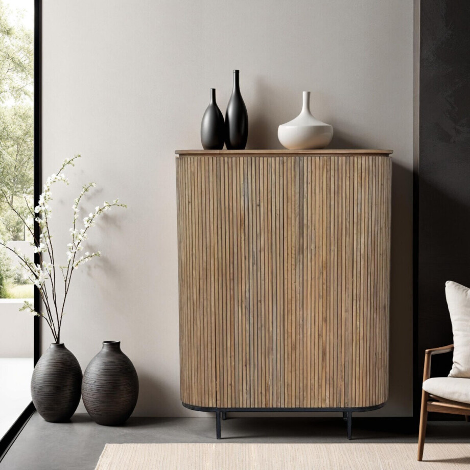 Livingfurn Opbergkast 'Lausanne' Teakhout, 150 x 115cm afbeelding 