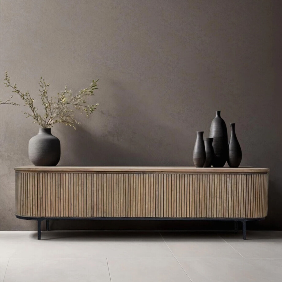 Livingfurn TV-meubel 'Lausanne' Teakhout, 210cm afbeelding 