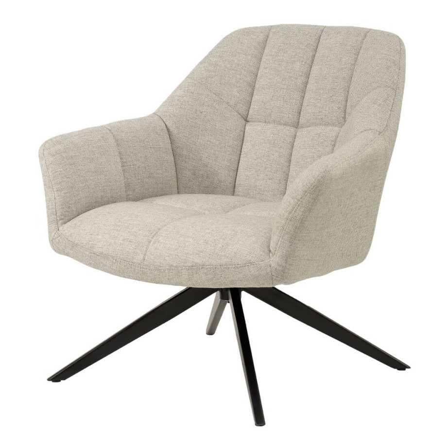 Livingfurn Draaifauteuil 'Tom' kleur Zand afbeelding 1