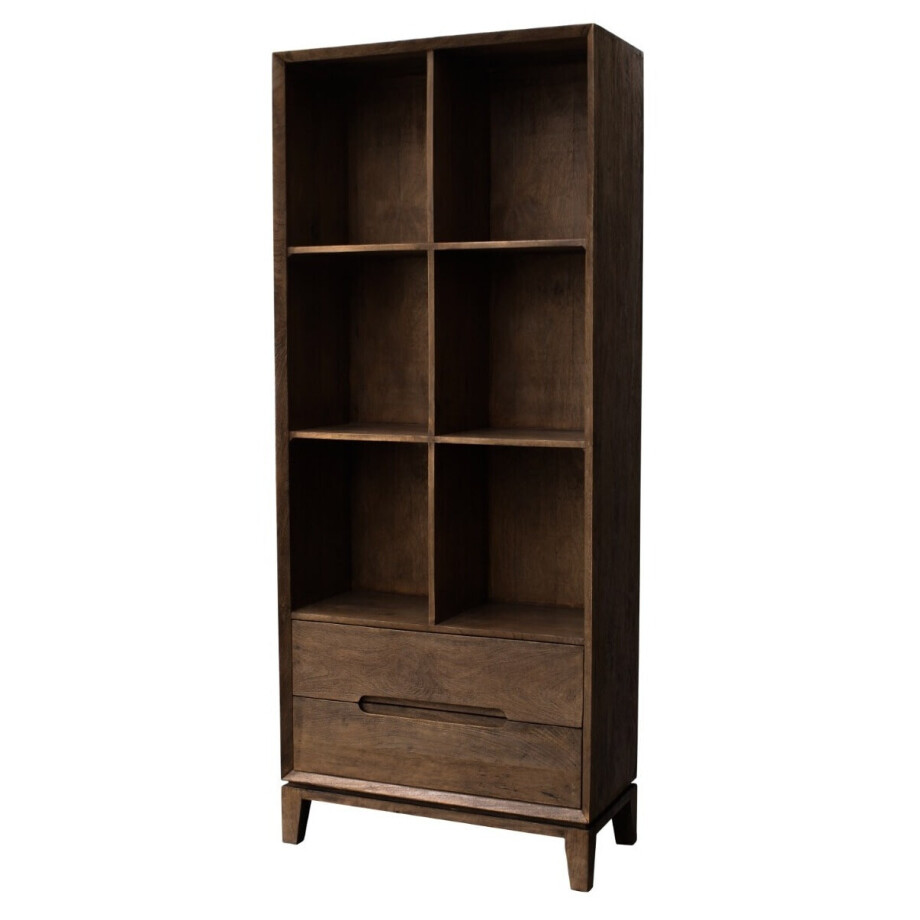 Livingfurn Boekenkast 'Cortez' Mangohout, 200 x 83 cm afbeelding 