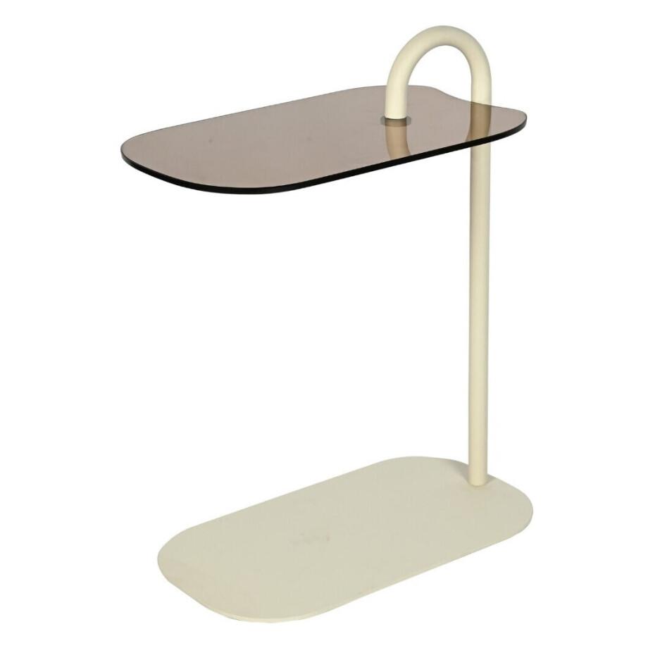 Brix Laptoptafel 'Amy' Glas en staal, kleur Beige afbeelding 1