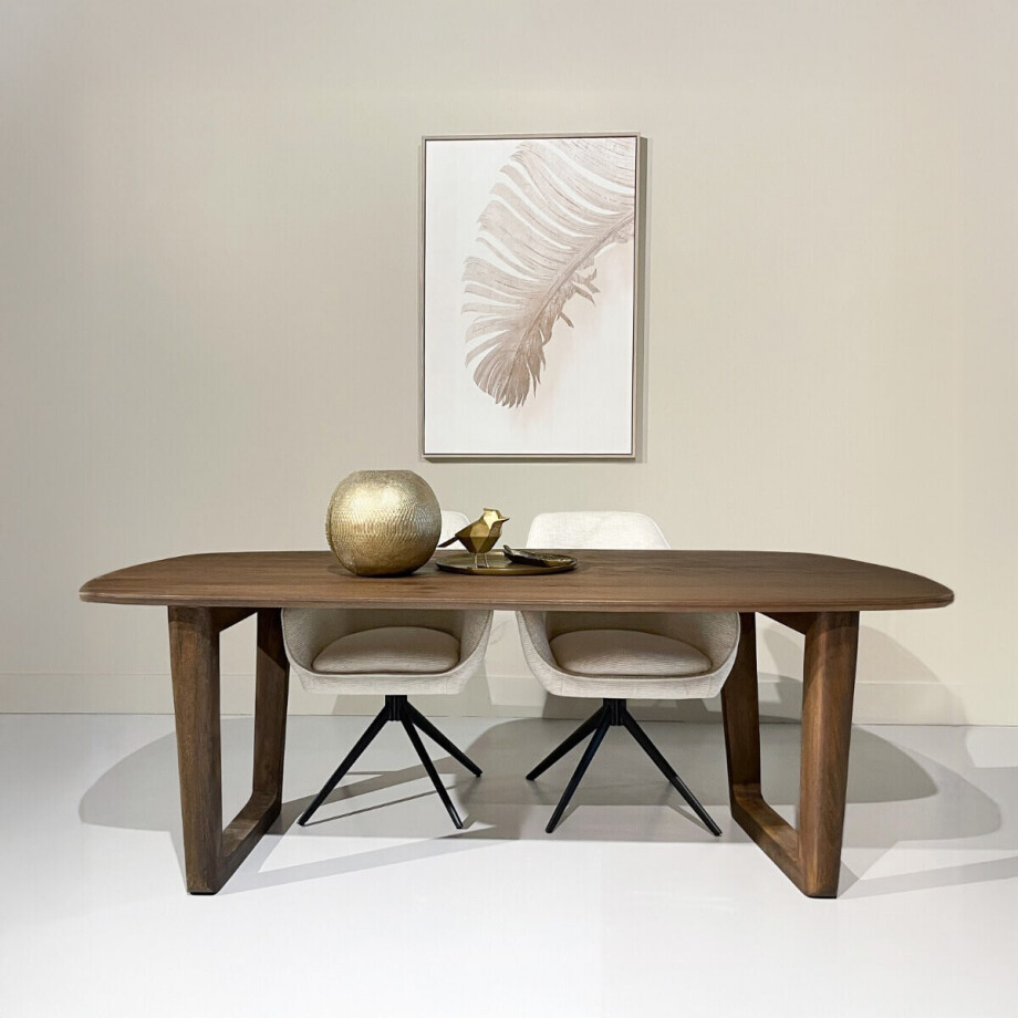 Livingfurn Deens Ovale Eettafel 'Cortez' Mangohout, 200 x 100cm afbeelding 