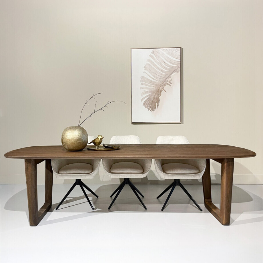 Livingfurn Deens Ovale Eettafel 'Cortez' Mangohout, 270 x 100cm afbeelding 