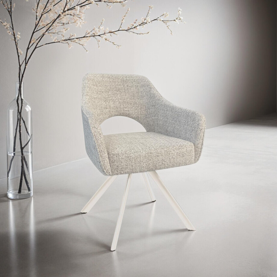 Livingfurn Draaibare Eetkamerstoel 'Helen' kleur Naturel afbeelding 1