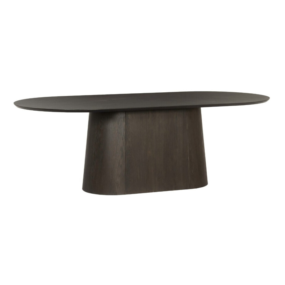Livingfurn Ovale Eettafel 'Tobago' Eiken, 230 x 110cm, kleur Espresso afbeelding 