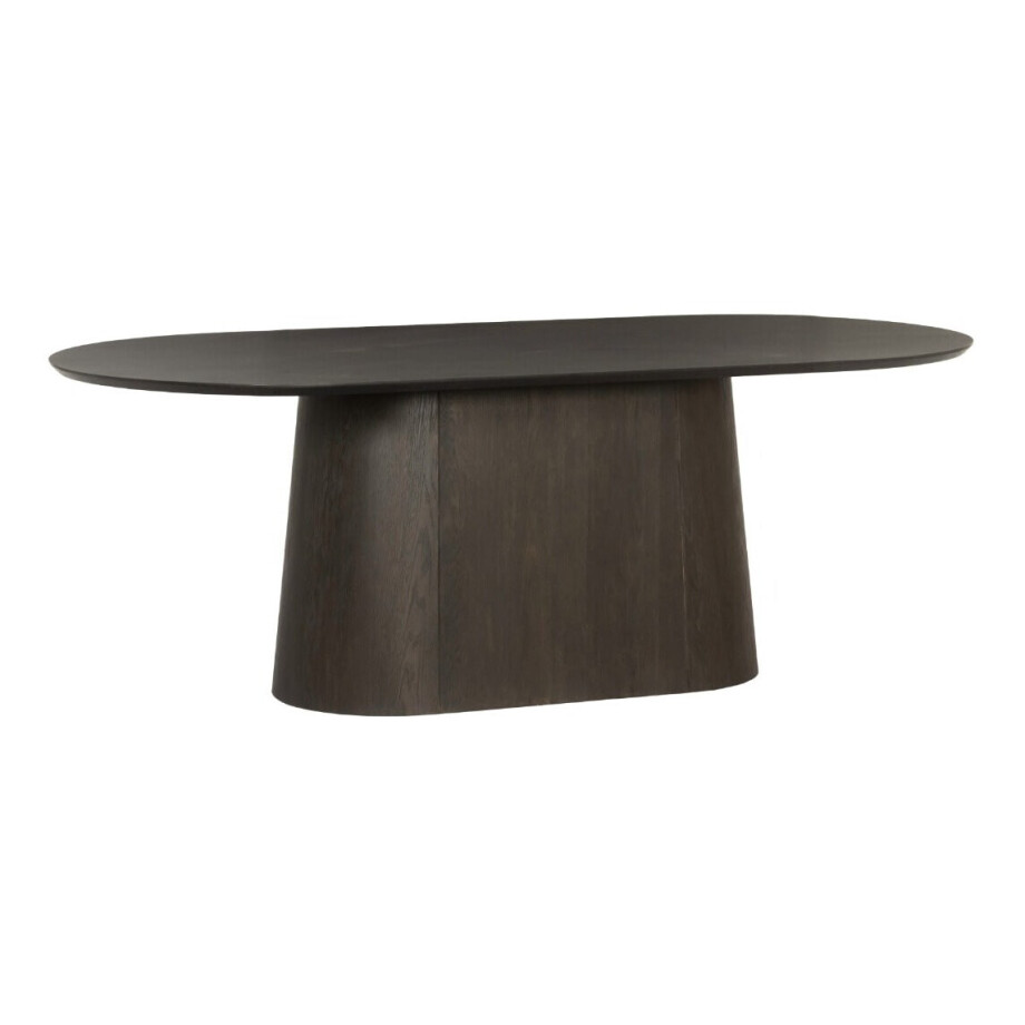 Livingfurn Ovale Eettafel 'Tobago' Eiken, 200 x 110cm, kleur Espresso afbeelding 