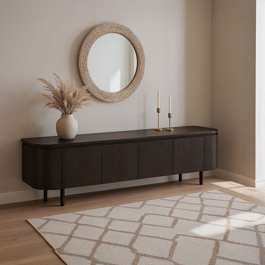 Livingfurn TV-meubel 'Tobago' Eiken, 210cm, kleur Espresso afbeelding 