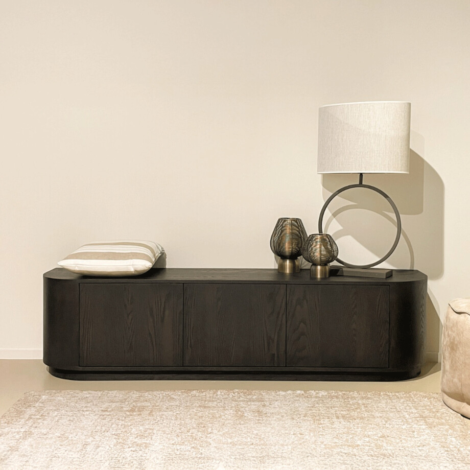 Livingfurn TV-meubel 'Novero' Eiken, 180cm, kleur Espresso afbeelding 1