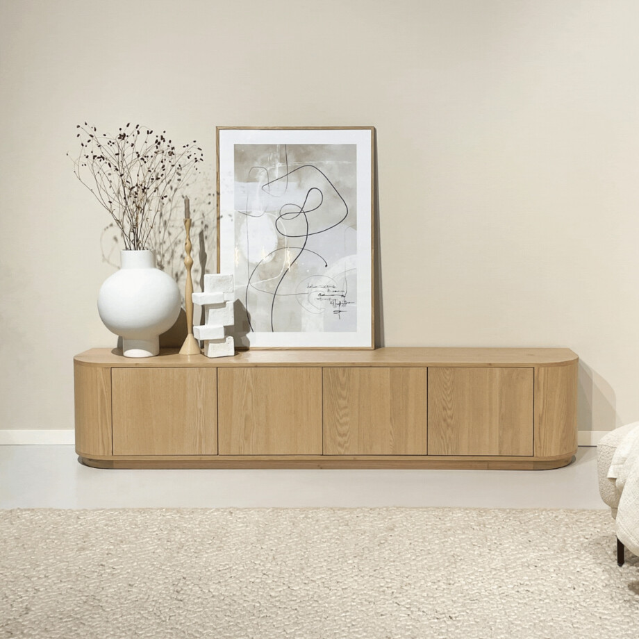Livingfurn TV-meubel 'Novero' Eiken, 220cm, kleur Naturel afbeelding 1