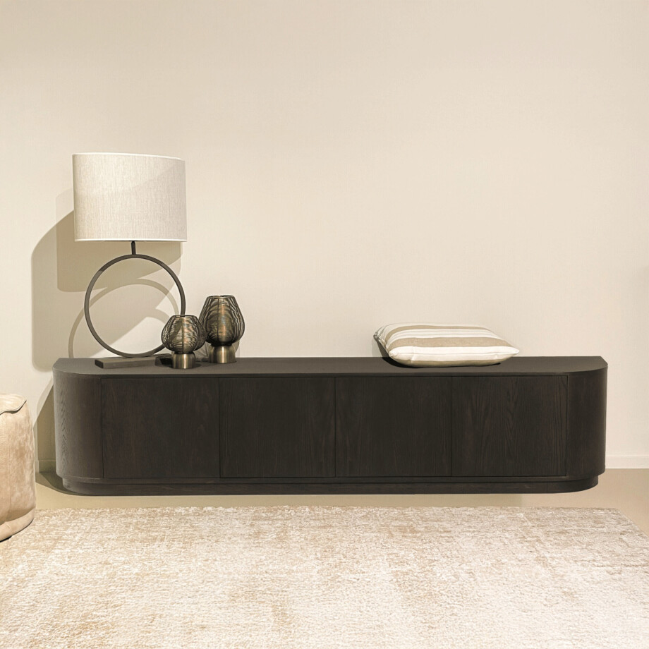 Livingfurn TV-meubel 'Novero' Eiken, 220cm, kleur Espresso afbeelding 1