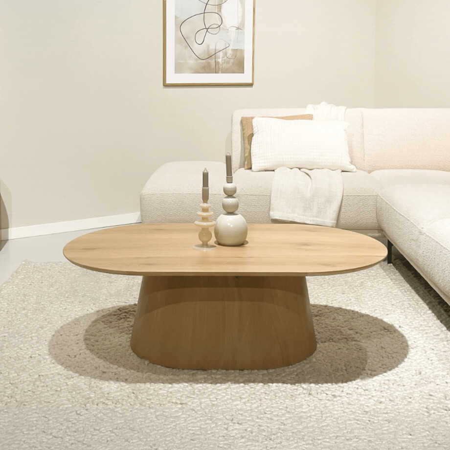 Livingfurn Ovale Salontafel 'Novero' Eiken, 120 x 70cm, kleur Naturel afbeelding 1