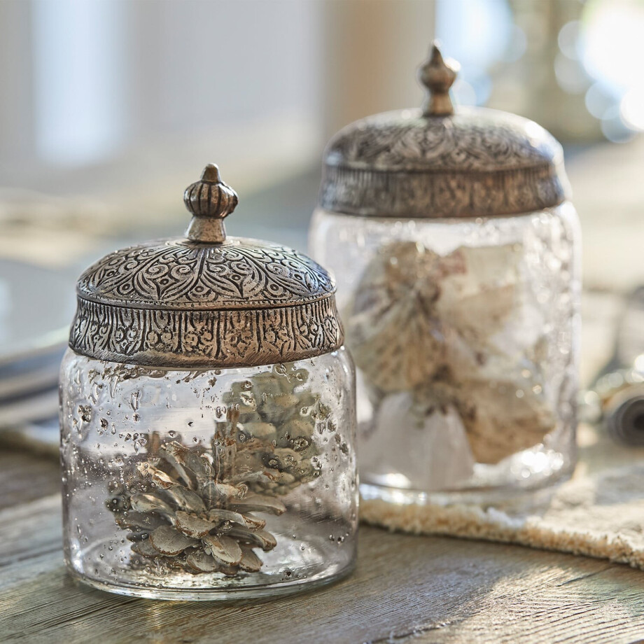 Glazen pot set van 2 Laurnena Glazen pot set van 2 Laurnena afbeelding