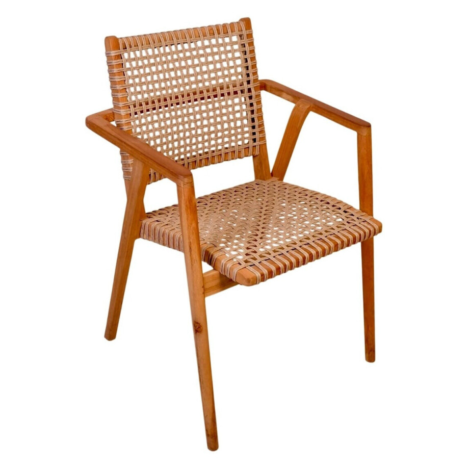 Livingfurn Tuinstoel 'Anya' Teakhout en rattan afbeelding 