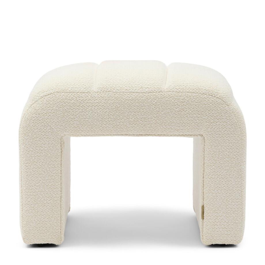 Rivièra Maison Hocker 'Brera' Bouclé, kleur Simply White afbeelding 1