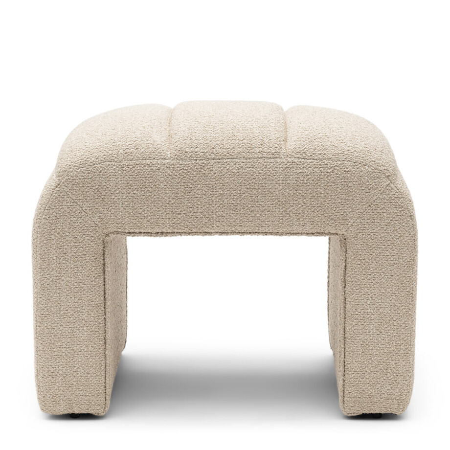 Rivièra Maison Hocker 'Brera' Bouclé, kleur Natural Grey afbeelding 1