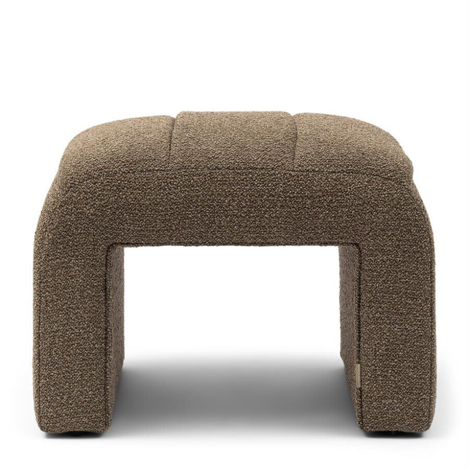 Rivièra Maison Hocker 'Brera' Bouclé, kleur Classic Brown afbeelding 1