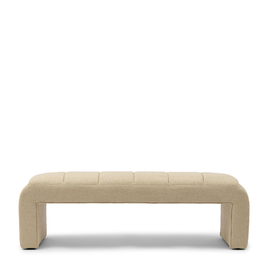 Rivièra Maison Eetkamerbank 'Brera' Bouclé, 160cm, kleur Natural Grey afbeelding 1