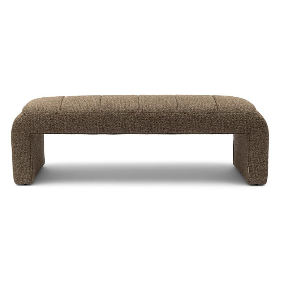 Rivièra Maison Bankje 'Brera' 162cm, Bouclé, kleur Classic Brown afbeelding 1