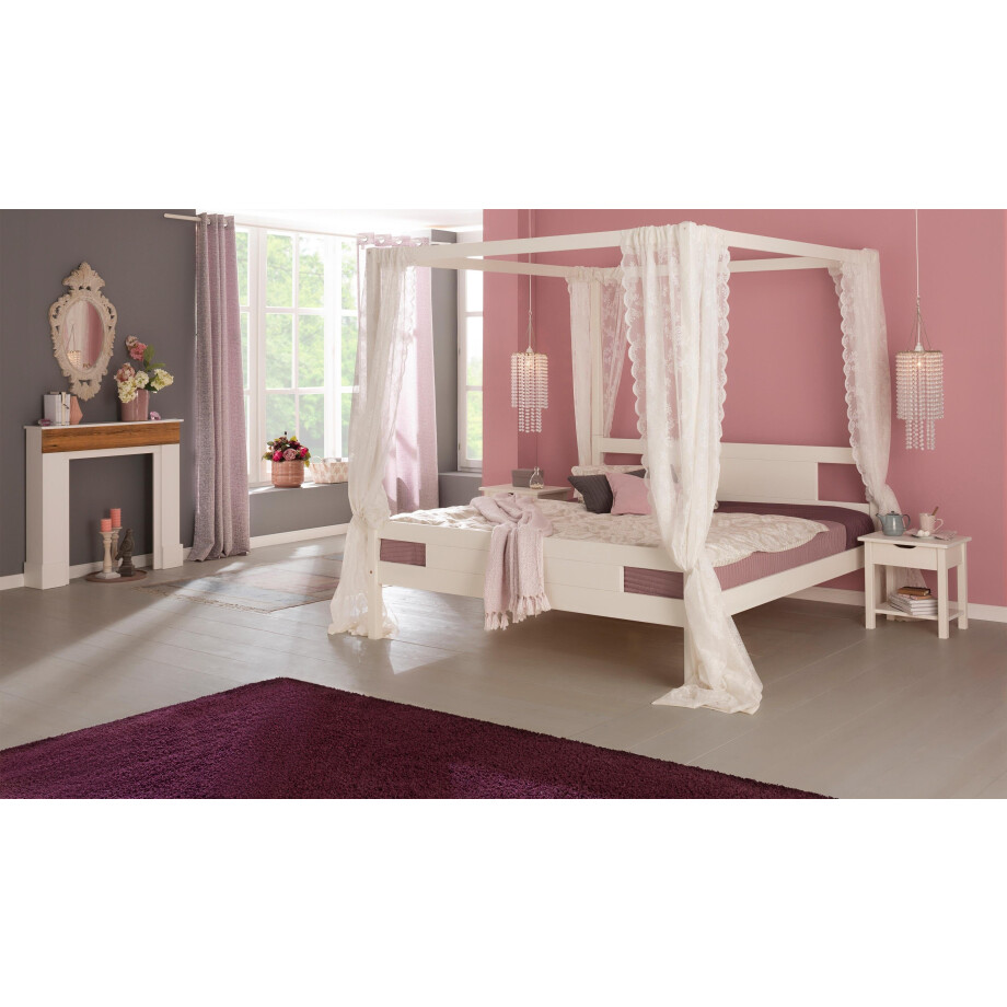 Home affaire Massief houten ledikant "KYOTO" hemelbed gecertificeerd massief hout (grenen) afbeelding 1