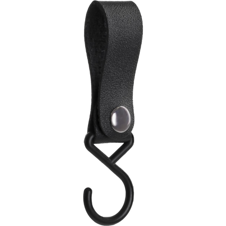 QUVIO Ophanghaak met leren bandje - Kledinghaken - Kledinghangers - Opbergen - Haken - Keukenhaken - Plastic - Leer - Ophanghaken - Zwart QUVIO Ophanghaak met leren bandje - Kledinghaken - Kledinghangers - Opbergen - Haken - Keukenhaken - Plastic - Leer - Ophanghaken - Zwart afbeelding 1