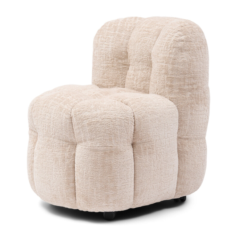 Rivièra Maison Eetkamerstoel 'Arosa' Op wielen, Chenille, kleur Naturel afbeelding 1