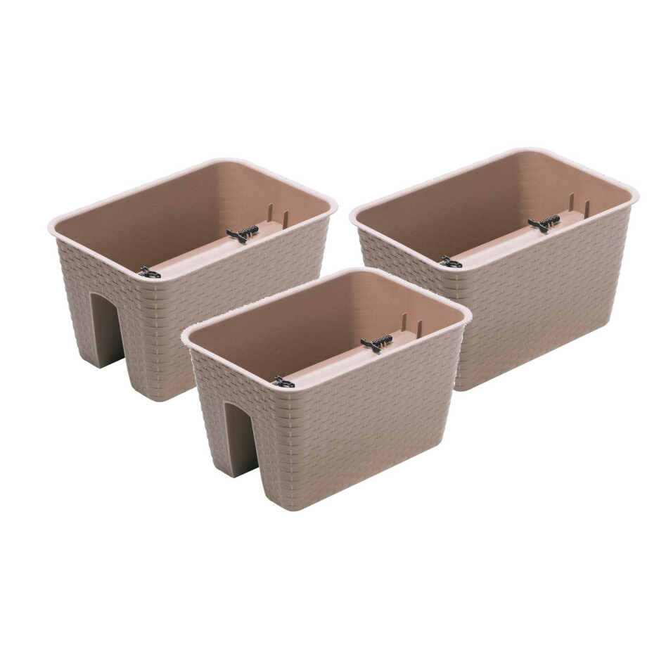 Prosperplast 3 railing bloempotten (Rechthoekig, Mokka, 39,6 x 27,2 x 22,5 cm) Prosperplast 3 railing bloempotten (Rechthoekig, Mokka, 39,6 x 27,2 x 22,5 cm) afbeelding 1