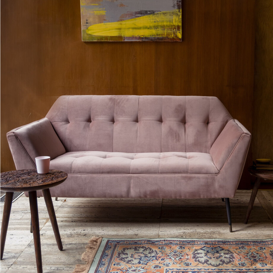 Dutchbone 2-zits Bank 'Kate', kleur Roze Dutchbone 2-zits Bank 'Kate', kleur Roze afbeelding 1