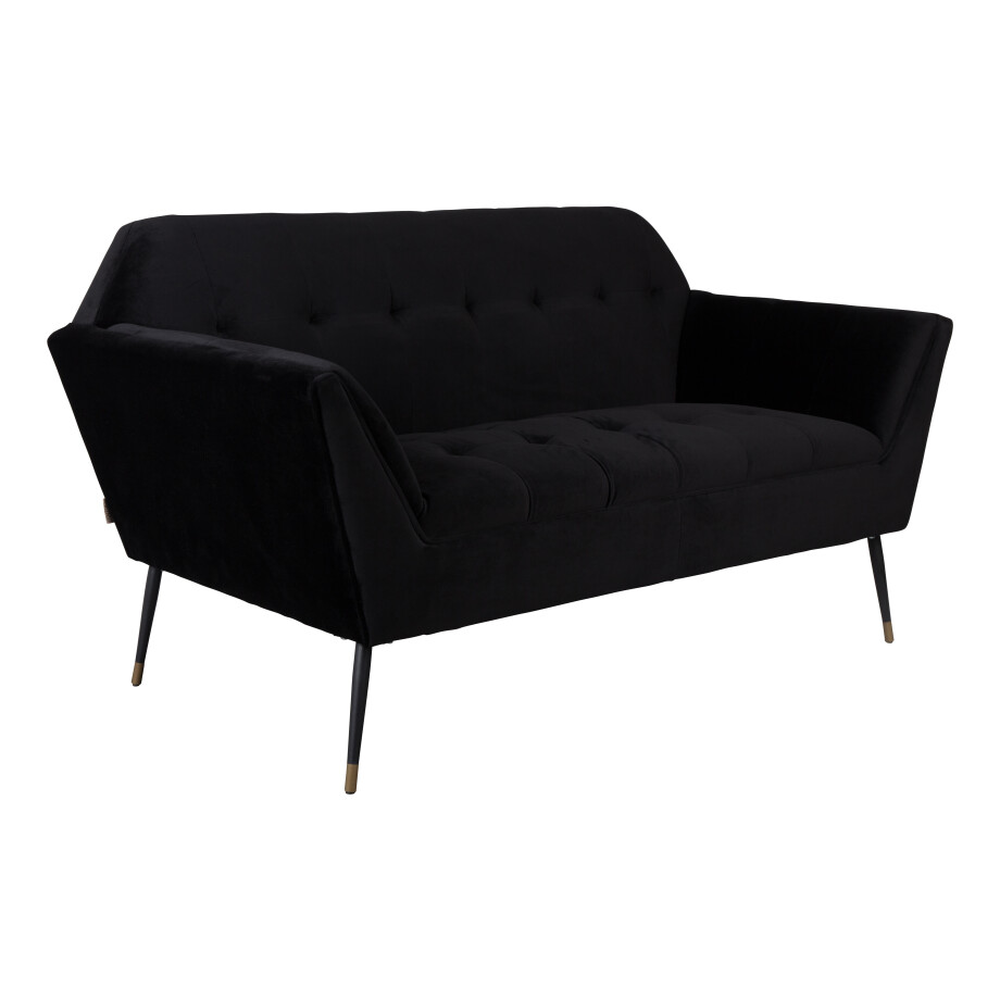 Dutchbone 2-zits Bank 'Kate', kleur Zwart Dutchbone 2-zits Bank 'Kate', kleur Zwart afbeelding 1