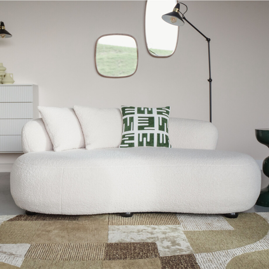 ZILT 2-zits Bank 'Cheron' Teddy, kleur Wit ZILT 2-zits Bank 'Cheron' Teddy, kleur Wit afbeelding 1