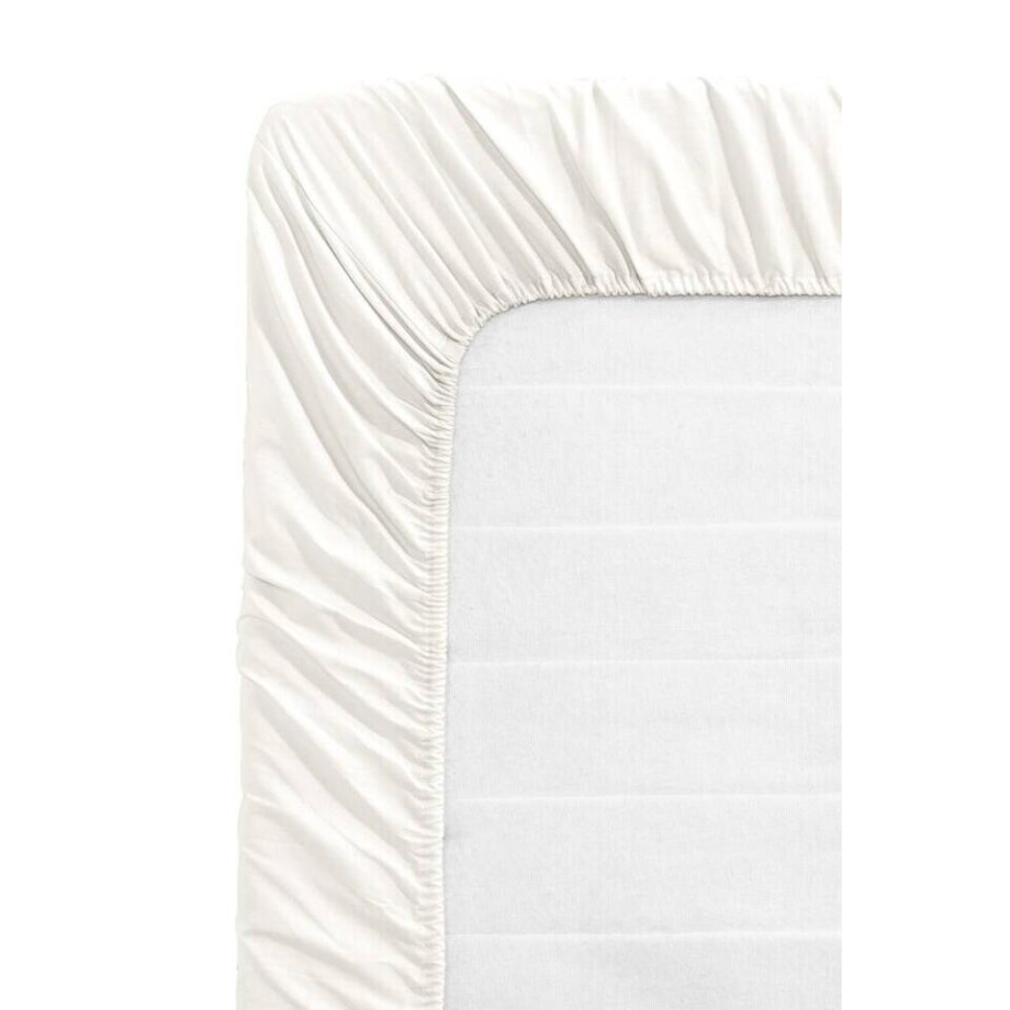 Leen Bakker - Hoeslaken - Off White - 90x200 Cm - Katoen - Wit Leen Bakker - Hoeslaken - Off White - 90x200 Cm - Katoen - Wit afbeelding 1