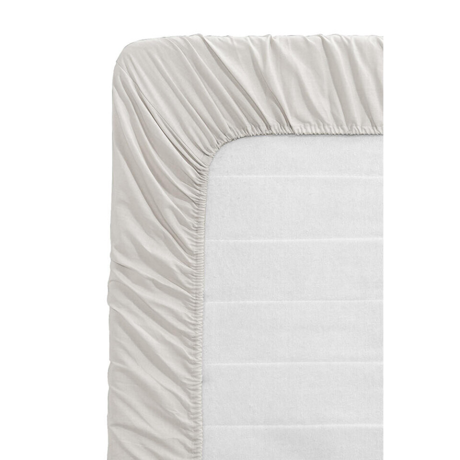 Leen Bakker - Hoeslaken - 90x200 Cm - Katoen - Taupe Leen Bakker - Hoeslaken - 90x200 Cm - Katoen - Taupe afbeelding 1
