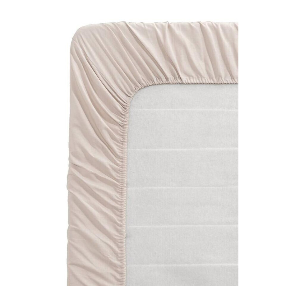 Leen Bakker - Hoeslaken - 180x200 Cm - Katoen - Taupe Leen Bakker - Hoeslaken - 180x200 Cm - Katoen - Taupe afbeelding 1