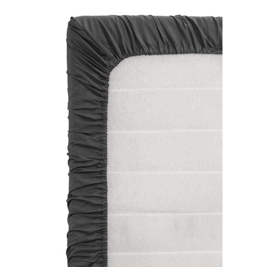 Leen Bakker - Topper Hoeslaken - Antraciet - 180x200 Cm - Katoen - Grijs afbeelding 1