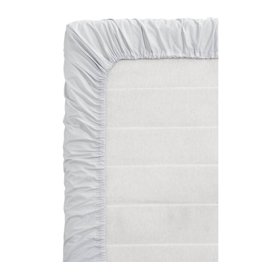 Leen Bakker - Topper Hoeslaken - Percale Katoen - Licht - 90x200 Cm - Percal Katoen - Grijs afbeelding 1