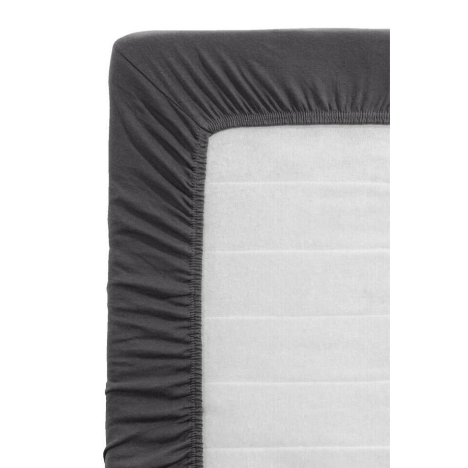 Leen Bakker - Hoeslaken Recycled - Antraciet - 140x200 Cm - Polyester - Grijs afbeelding 1