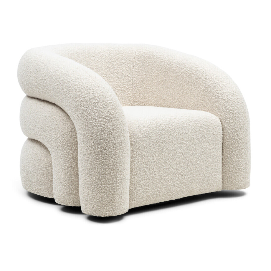 Rivièra Maison Draaifauteuil 'Vittorio' Bouclé, kleur Simply White afbeelding 1