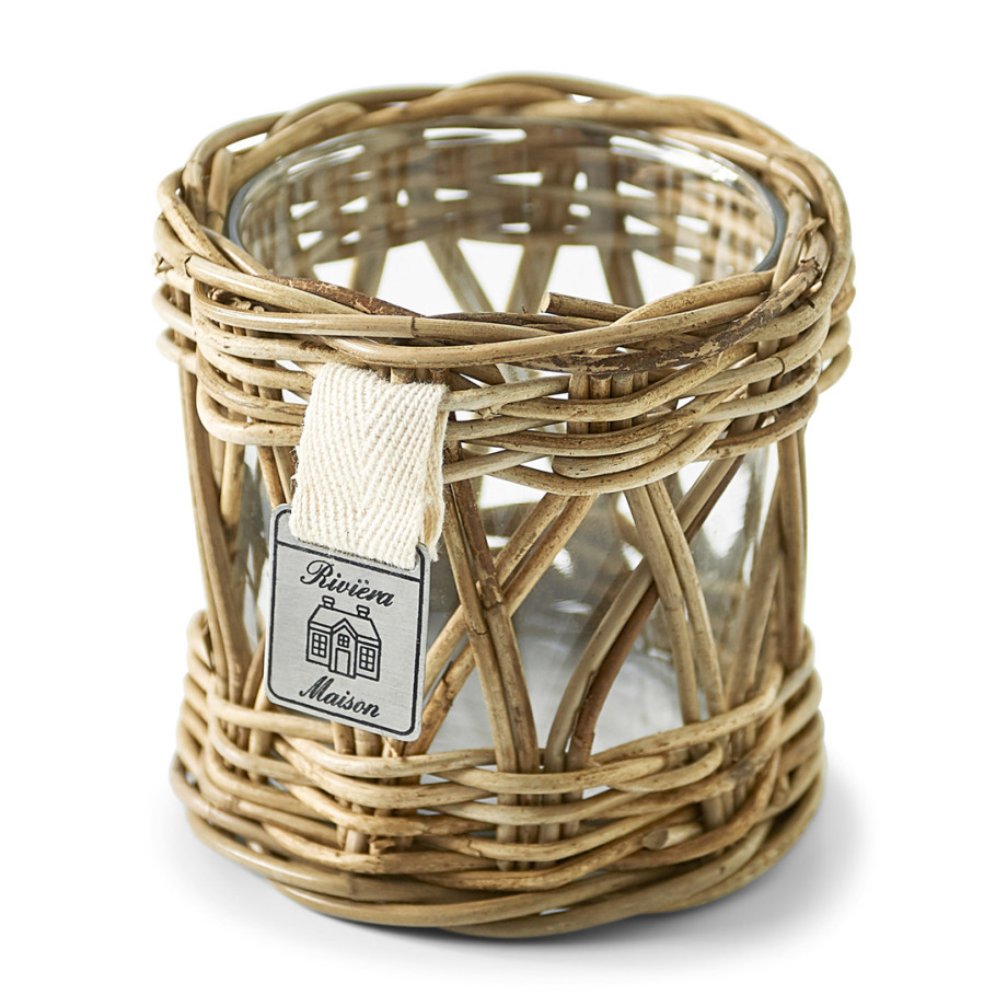 Waxinelichthouder Rustic Rattan afbeelding 1