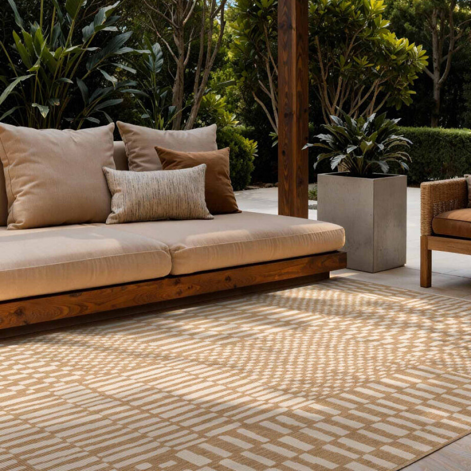 Vloerkleed Barkham Rechthoekig - Jute Wit 170x120cm - Polypropyleen - Dekbed-Discounter.nl afbeelding 