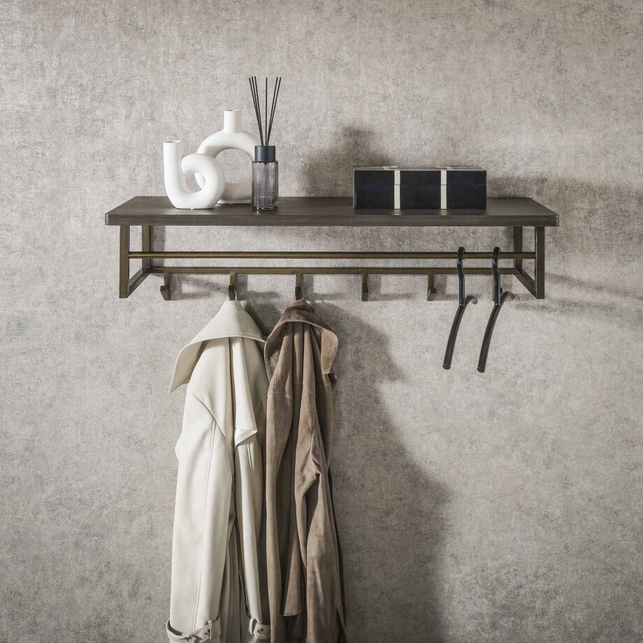 LifestyleFurn Kapstok 'Dishon' Antiek Brass, Met 6 haken LifestyleFurn Kapstok 'Dishon' Antiek Brass, Met 6 haken afbeelding 1