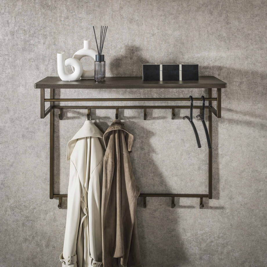 LifestyleFurn Kapstok 'Dishon' Antiek Brass, Met 12 haken LifestyleFurn Kapstok 'Dishon' Antiek Brass, Met 12 haken afbeelding 1